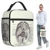 Brain Nervous System Diagram - Vintage Anatomy Insulated Lunch Bag for Women Office Cooler Thermal Food Box Tote Lunch Boxes