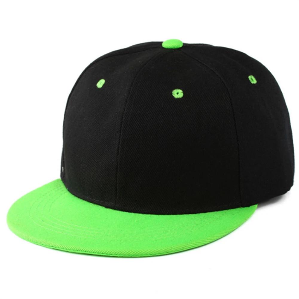 Lightweight Flat Brim Baseball Cap for Men Colorblock Design Hip Hop Hat