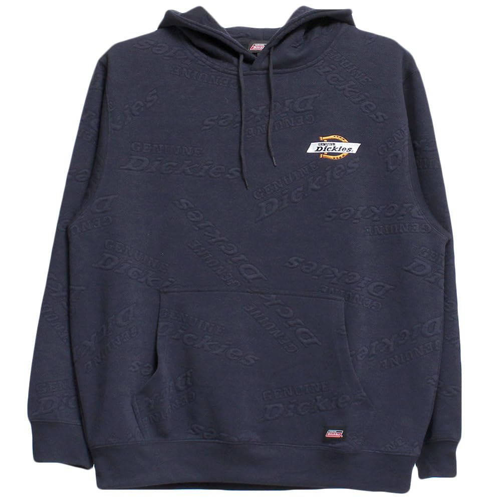 Dickies GENUINE Men's Plus Size Pullover Hoodie with Puffy Jacquard Fleece Sweatshirt, Size 4L, Navy (67)