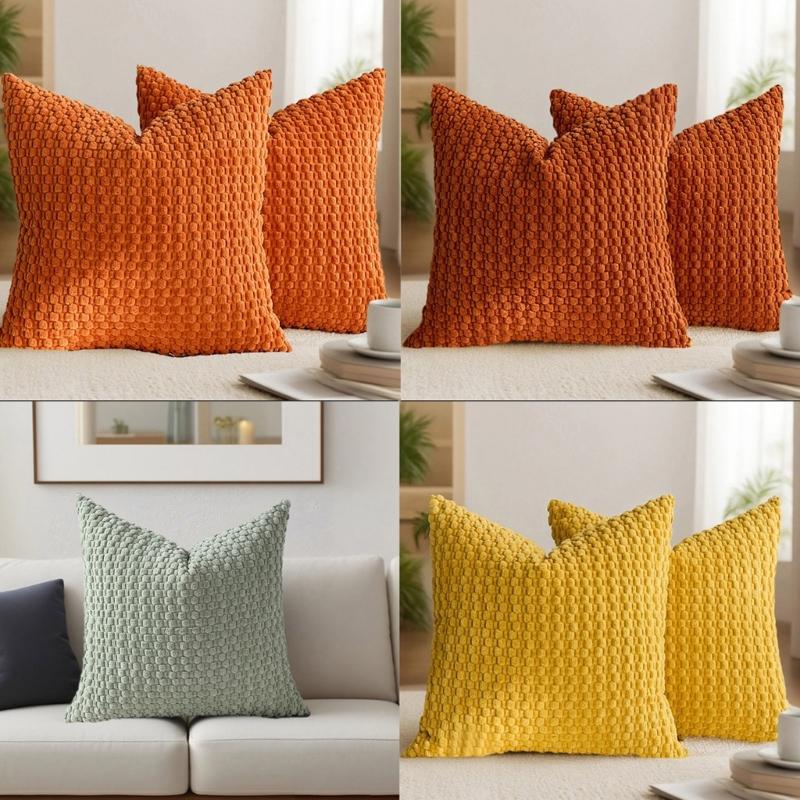 Corduroy Bubble Pillow Cushion For Home Office Sofa Bed Soft Comfortable Support Neck Back Rest
