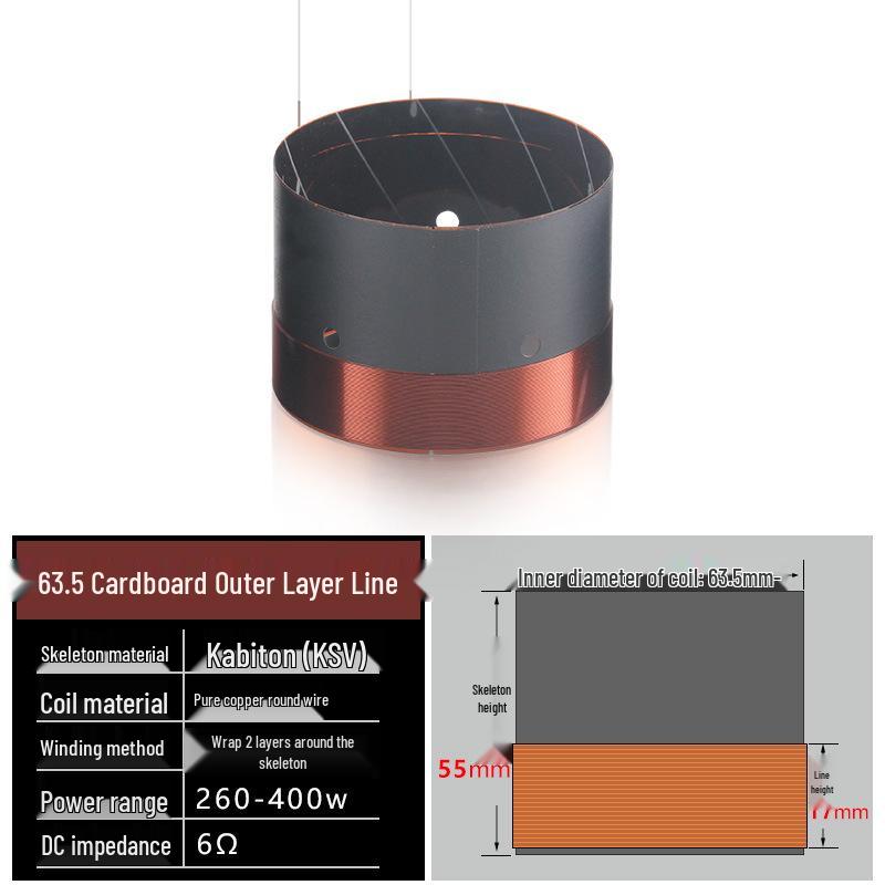 8-15" Speaker Repair: 63.5, 62.8, 60.5mm Bass Voice Coil Options