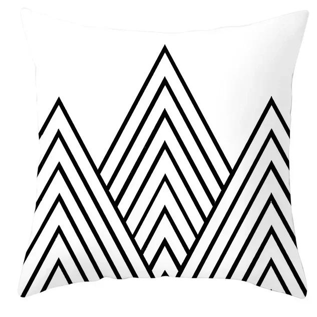 45*45cm Black and White Cushion Cover Waist Pillowcase Nordic Geometric Throw Pillow Sofa Bedroom Pillowslip Car Home Decor