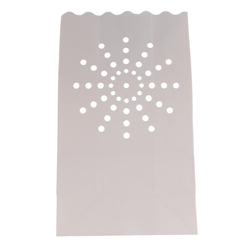 

50 PCS White Luminary Bags, Flame Resistant Candle Bags, Sun Design Luminaries For Wedding, Party, Halloween, Christmas-B61B белый