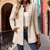 Damen Wollmischung Caban Einfachreiher Kurzer Trenchcoat Stehkragen Blazer Jacke Herbst Winter Schicke Oberbekleidung