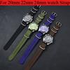 Nylon Watch Strap Replacement Strap with Silver Stainless Steel Buckle for Men's Watch 20mm/22mm/24mm Watch Bands
