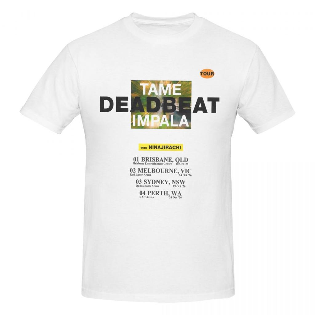 Tame Impala Deadbeat Tour 2026 T-shirts tendance Graphique Y2k Uniques Personnalisés Unisexe T-shirts Unisexe Vêtements