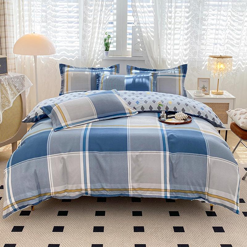 Skin-friendly Cotton Plant Cashmere Thickened Sanded Four-piece Bedding Set Dormitory Three-piece Set Bed Sheet Quilt Cover