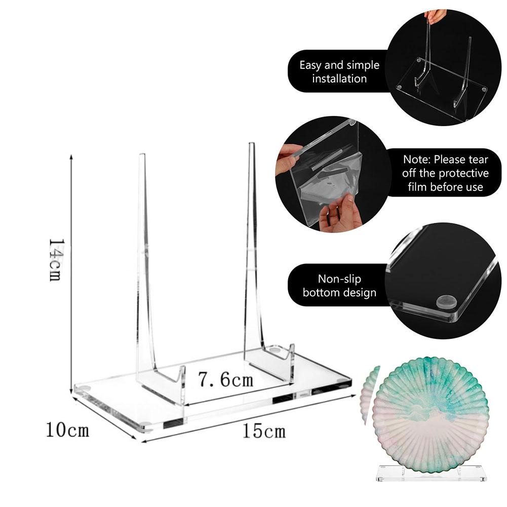 Компактная акриловая подставка-дисплей для книг, тарелок и фотографий со стабильным основанием и надежным пазом для безопасной демонстрации