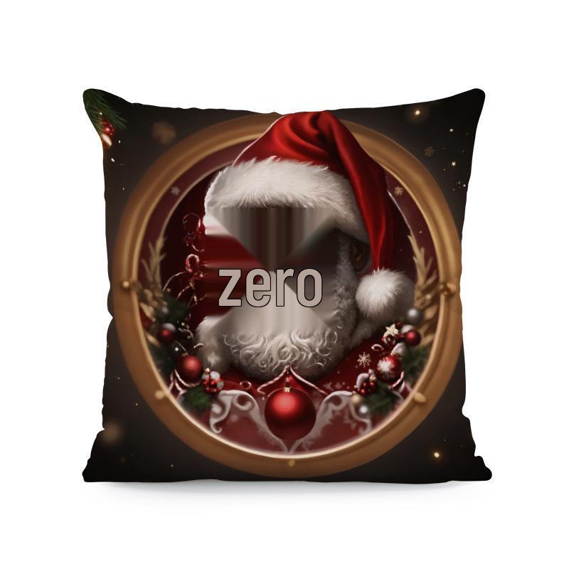 Hot Sale Blue Snowman & Santa Christmas Pillowcase - Festive Sofa Cushion Cover