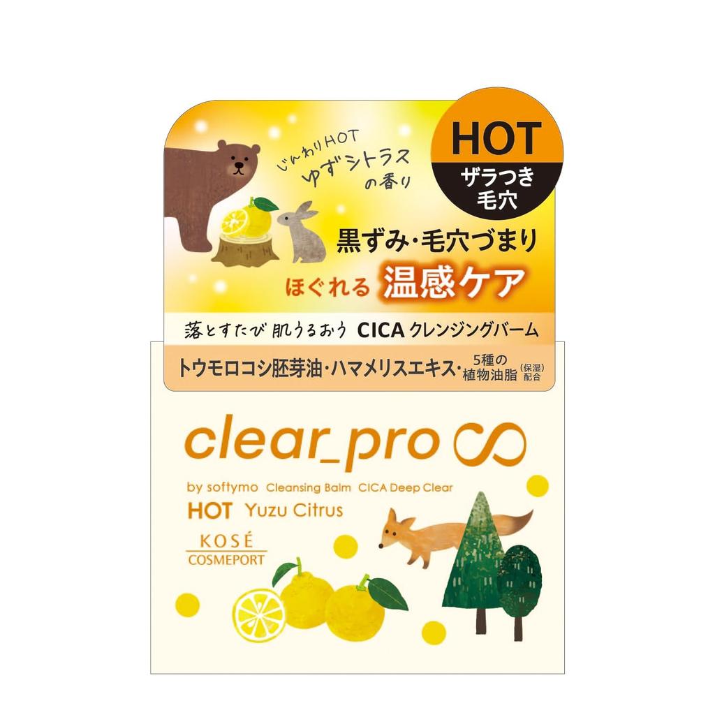 KOSE Softymo Clear Pro Balsam Oczyszczający CICA Deep Clear Hot Yuzu Citrus