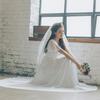 Plus Size Chiffon Light Wedding Dress with Short Sleeves - Perfect for Outdoor Weddings, Travel Photography, Banquets, and Evening Events with Veil