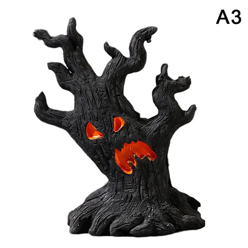 Scary Tree Spooky Tree Face Sculpture Realistic Tabletop Ornament Indoor Outdoor Halloween Decoration For Party Haunted House