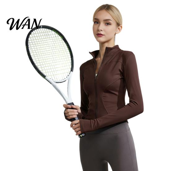 Thumb Hole Sleeves Yoga Top Women Long Sleeve Workout Tops Quick Dry Full Zip Crop Athletic Slim Sweat-wicking Wear Fit Shirts Sportwear with