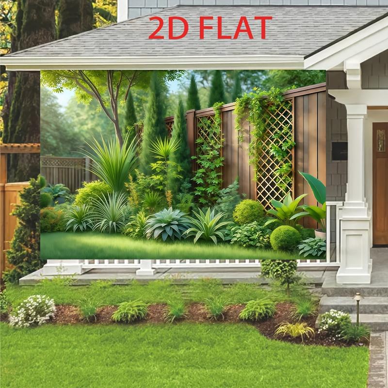 Plants, Wooden Fences, Green Plants, Garden Walls, Photography Backgrounds, Tapestries, Polyester Fiber Wall Hanging