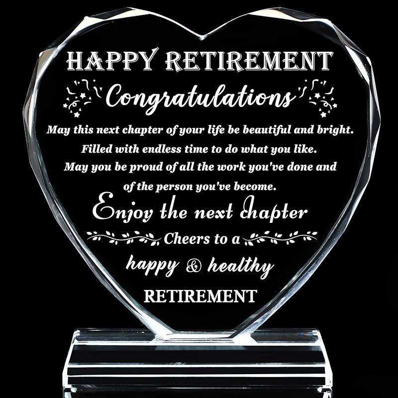 Retirement Gift for Women Men Crystal Best Retirement Gifts Keepsake Meaningful Farewell Gifts for Friends Leaving Gifts Plaque for Women Crystal