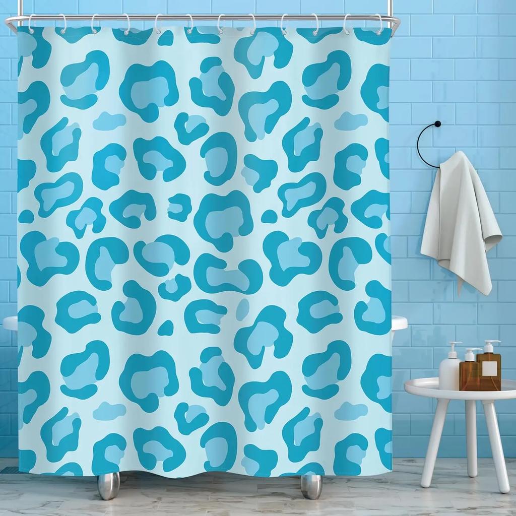 Hot Pink Leopard Print Shower Curtain Cute Cheetah Girl Abstract Modern Vintage Women Simple Minimalist Contemporary Fabric