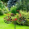 3 Stück Roter Windrad-Dekoration Eisen Gartenstecker-Dekoration Fahrrad-Windrad Außenbereich Garten