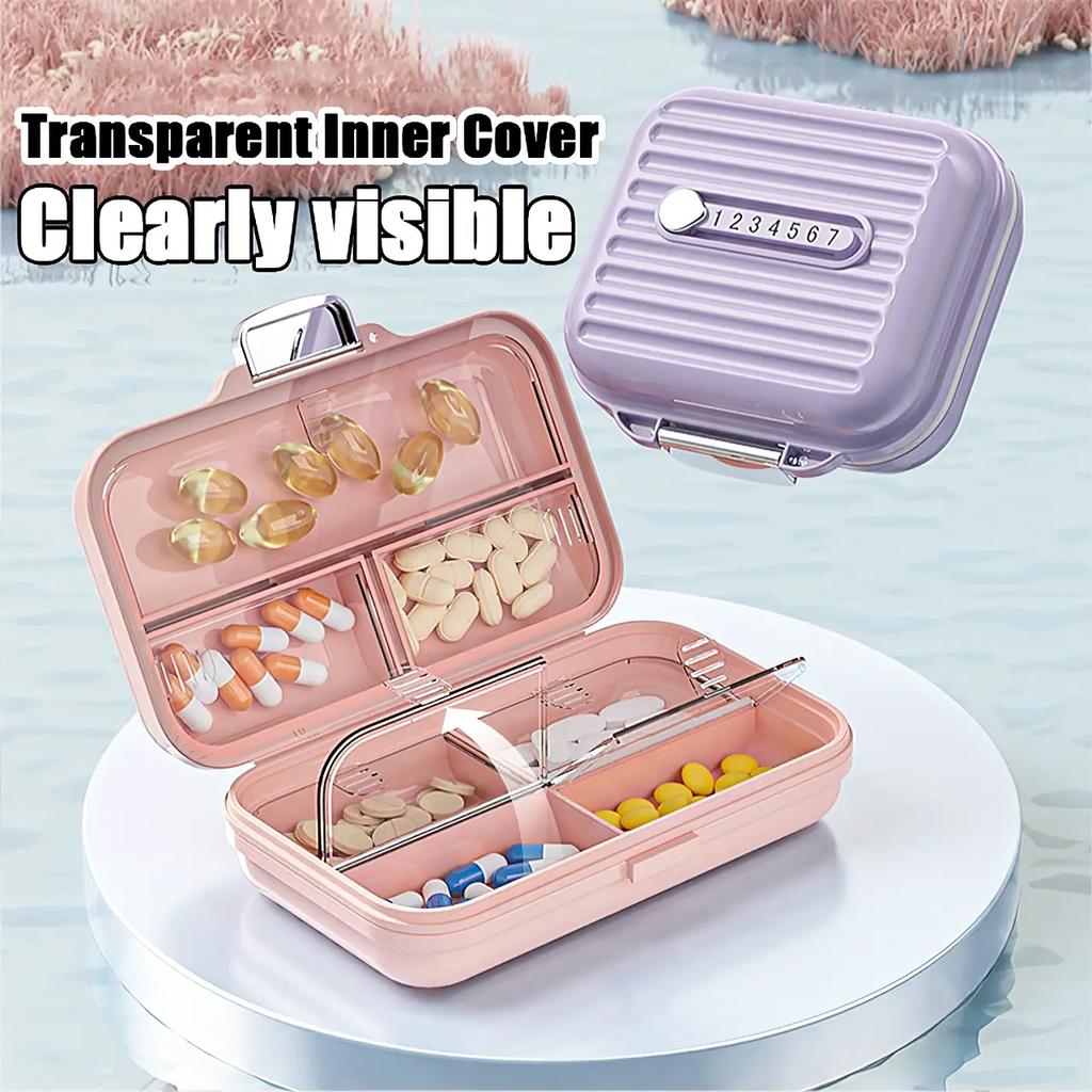 Portable Pill Box Waterproof Medicine Storage Device Travel Pill Compact Pill Storage Container For Daily Vitamin Supplements Suitable
