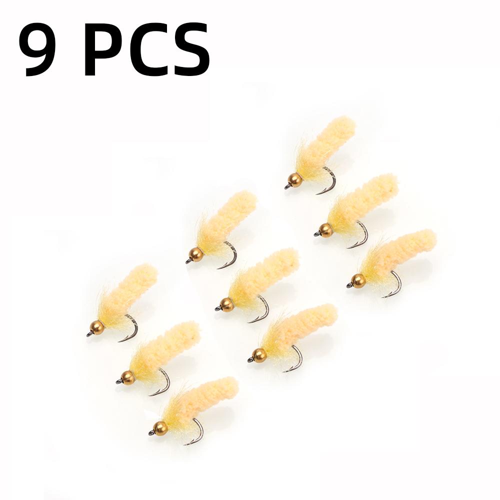 7# Brass Bead Head Mop Fly Trout Bass Grayling Crappie Blue Gill Perch Steelhead Fly Fishing Flies Lure Bait
