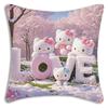 Cute Pink Hello Kitty Cartoon Pillowcase, Sofa Decoration Home Decor Double-Sided Printed Cute Cushion Cover