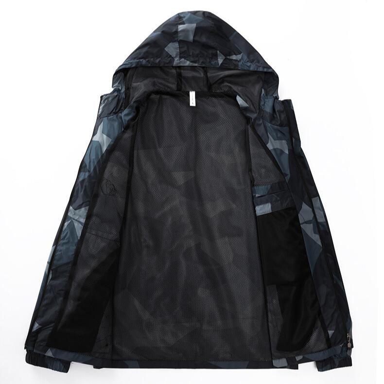 Hooded Camouflage Windbreaker Outdoor Running Quick-drying Coat Spring and Autumn Men's Light Casual Jacket Windproof Jacket