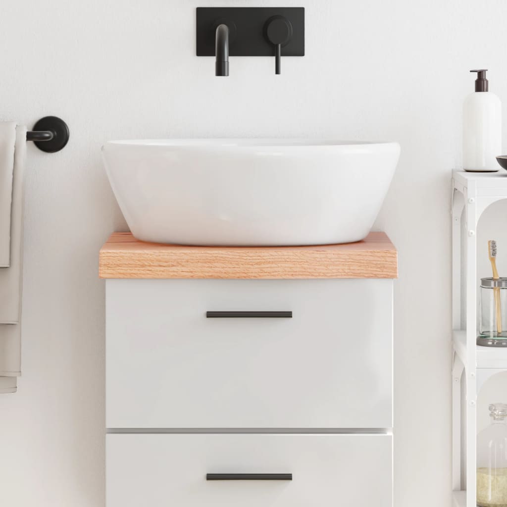 Washbasin Top Light Brown 40 x 30 x (2 6) cm Solid Wood Treated