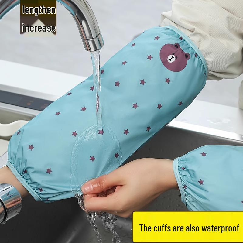 Women's Waterproof & Oil-Proof Kitchen Sleeves: Autumn/Winter Anti-Stain, Extended, Cute Oversleeves for Adults