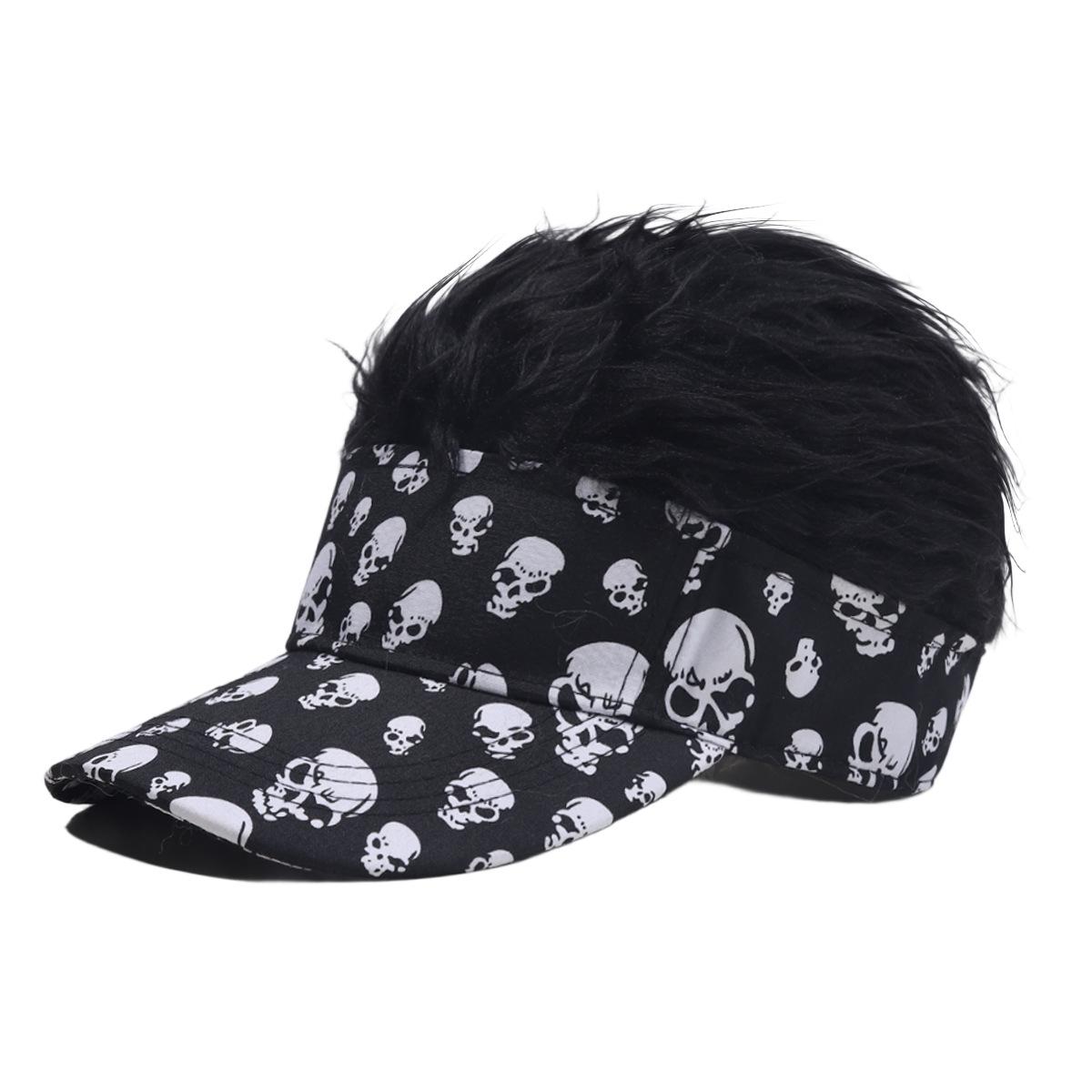 Men s Wig Prank Hip Hop Flat Cap - Trendy Unisex Street Style Baseball Hat M (56-58 cm)