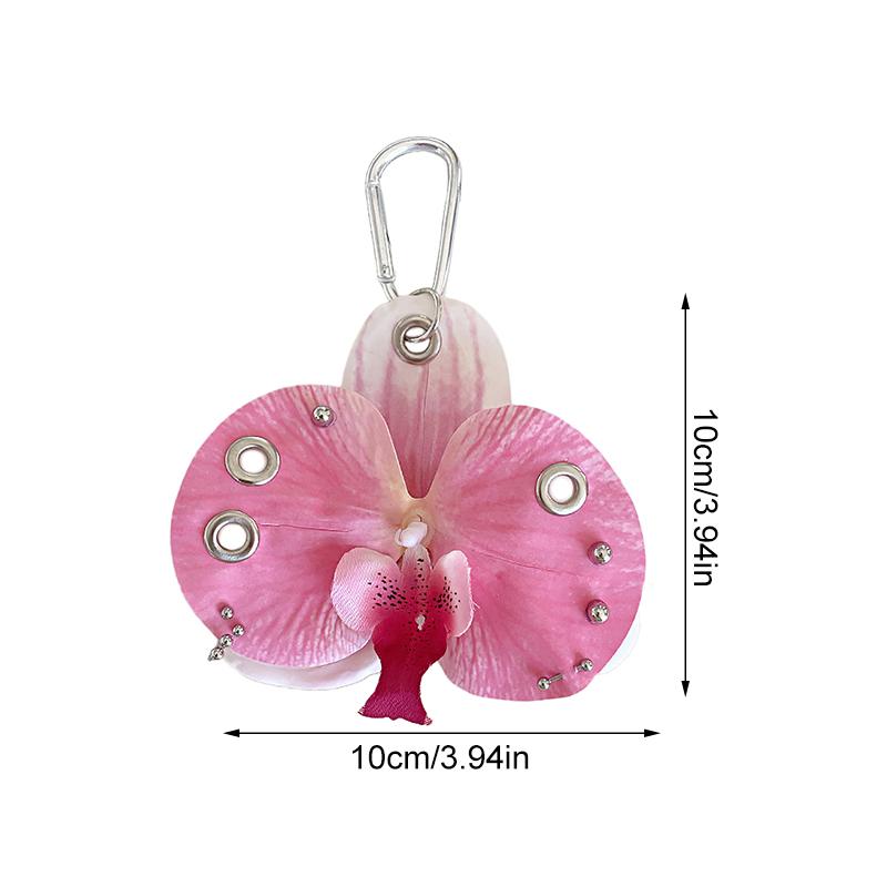 Women Girls Simulation Flowers Personality Artificial Butterfly Orchid Gift Alloy Fashion Accessories Pendant Ornament 5 Colors