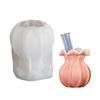 Antihaft-Silikon 3D Kerzenständerform Dekorative Hydroponische Vase Kerzenbasisform Handgemachte Gips Kerzenhalterform