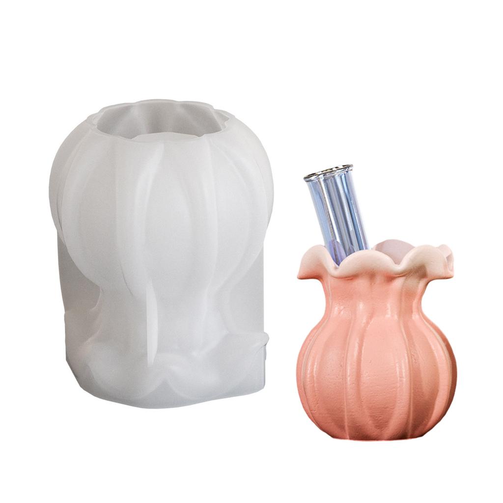Antihaft-Silikon 3D Kerzenständerform Dekorative Hydroponische Vase Kerzenbasisform Handgemachte Gips Kerzenhalterform