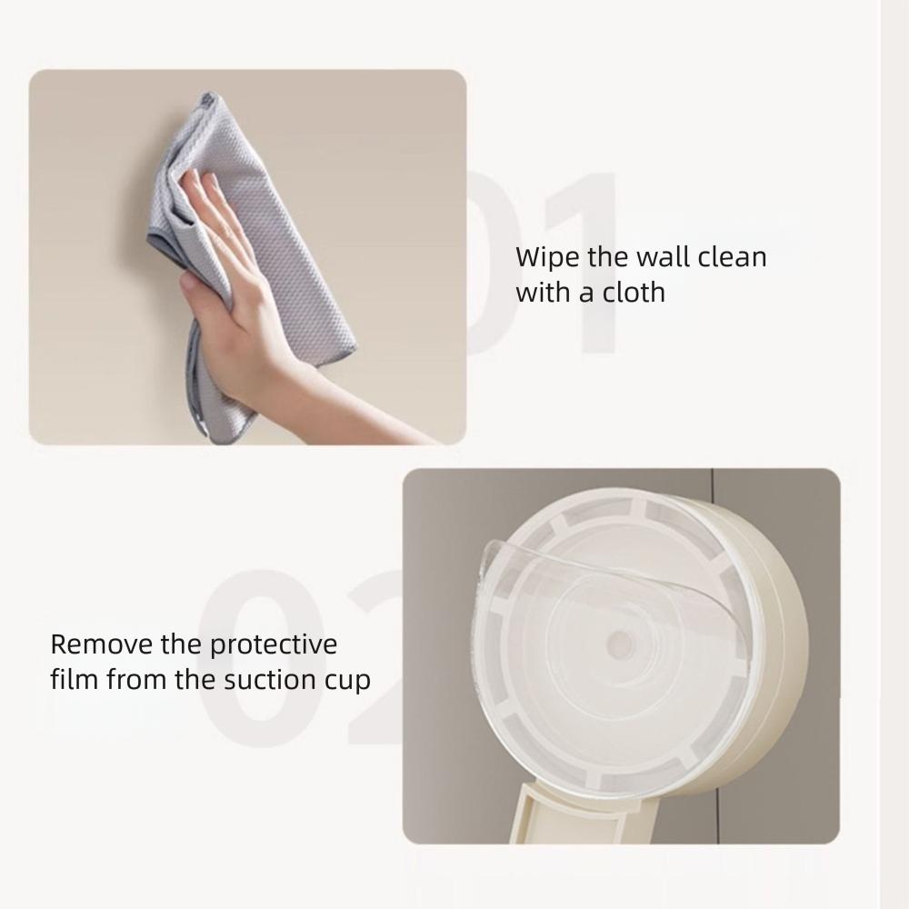 No-Drill Bathroom Organizer Suction Cup Storage Rack Simple Hair Dryer Holder  Household