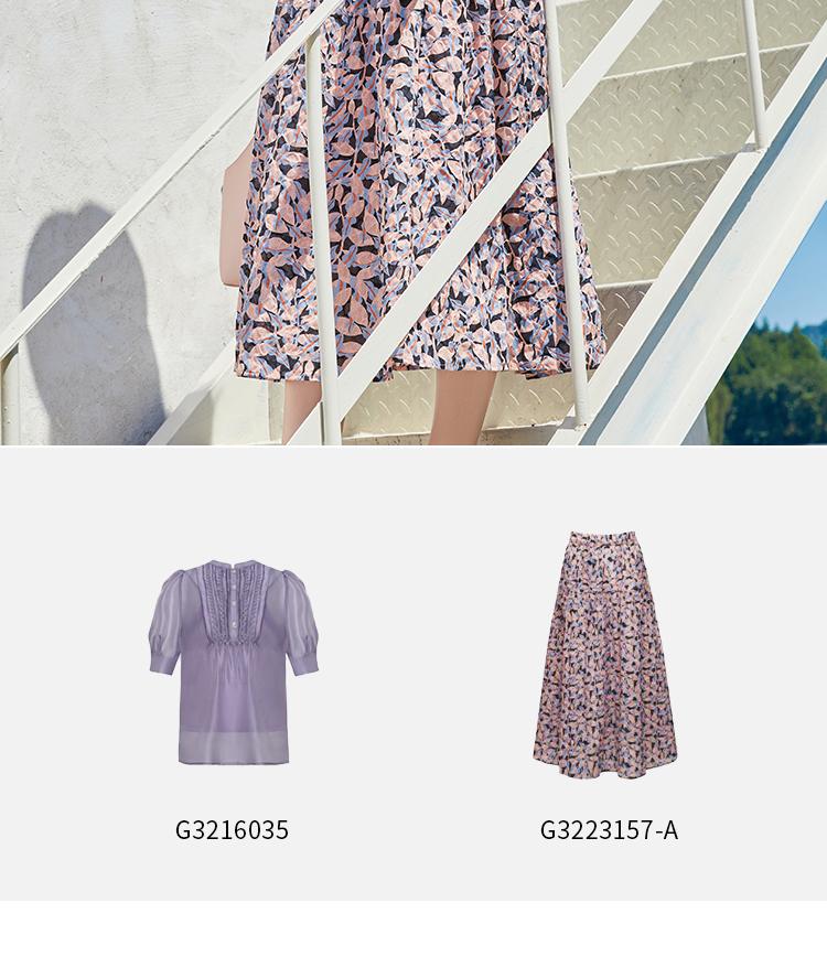 Pure Cotton Temperament Floral Half Skirt