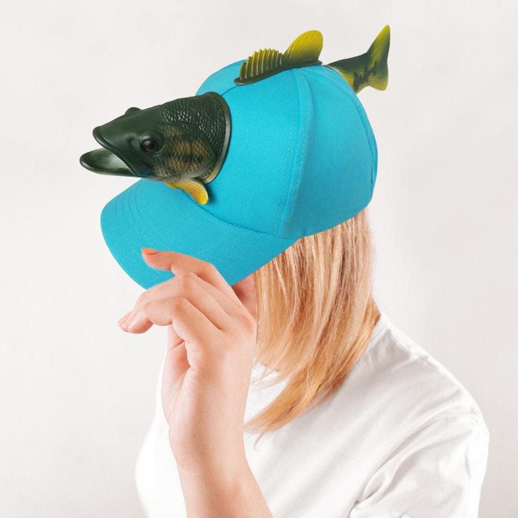 Novelty 3D Fish Hat for Parent Child Funny Fish Animal Baseball Hat for Birthday Party Creative Theme Party Hat Headwear