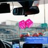 Fuzzy Dice Dice Plush Car Rear Mirror Decoration Hanging Dice Car Rear View Mirror