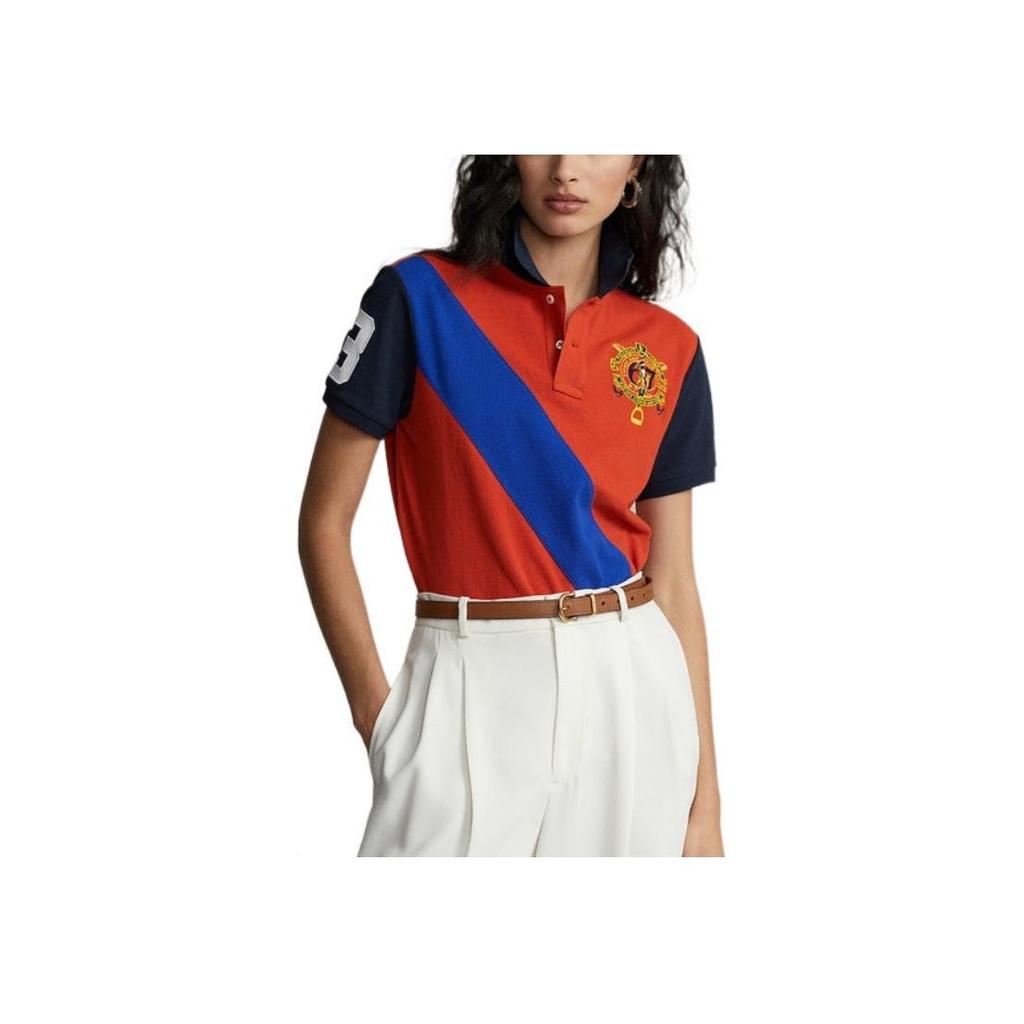 Polo Ralph Lauren SS22 Logo Patch Embroidered Cotton Short Sleeve Polo Shirt Women Tops WMPOKNINCU20390-800