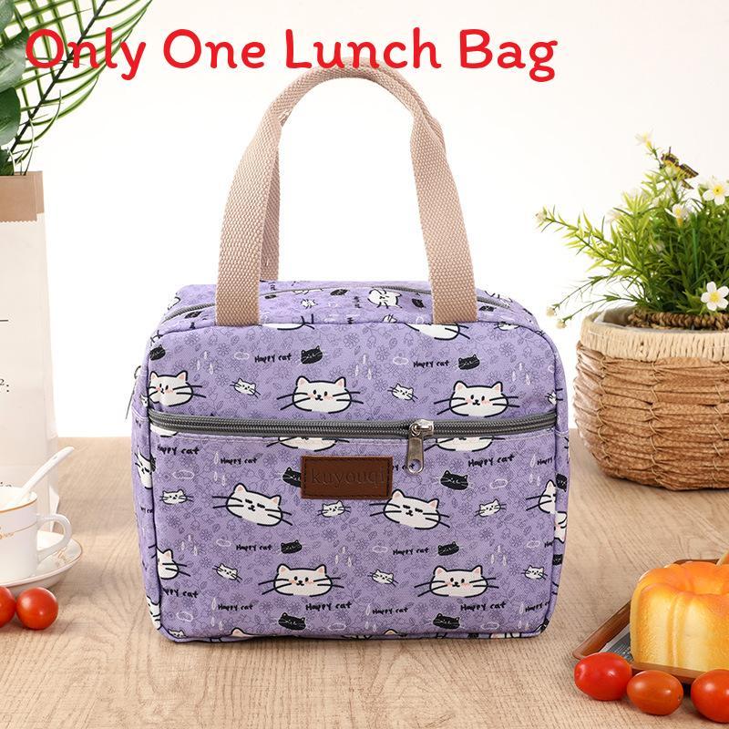 

Canvas Lunch Bag Tote With Thickened Insulation For Office Workers And Moms Style M