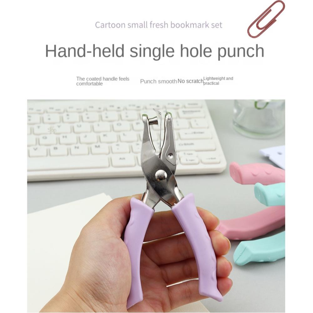 Macaron Color Mini Paper Punch Single Hole Loose-leaf Punch Practical DIY Paper Puncher Students