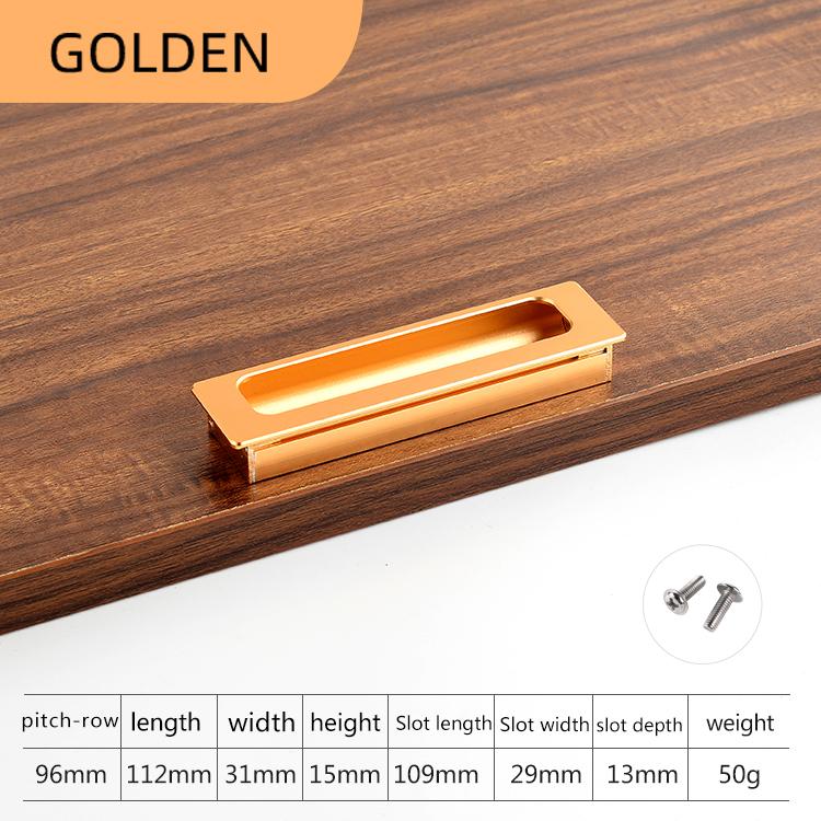 

400mm Length Slotting Cabinet Buckle Recessed Handle Embedded Cabinet Door Invisible Wardrobe Drawer Pulls Aluminium Alloy 1PCS