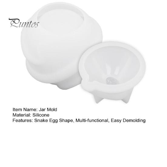 1 Set Snake Egg Jar Silicone Mold Clay Gypsum Cement Epoxy Resin Casting Mold DIY Crafts Snake Egg Shape Storage Box Ornament Making Mould