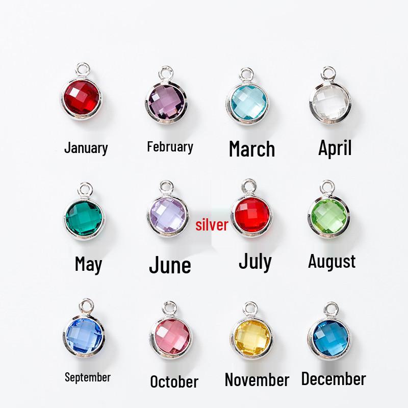 6mm Single Pendant Birthstone Jewelry - 12 Colors DIY Necklace & Earrings with K9 Glass