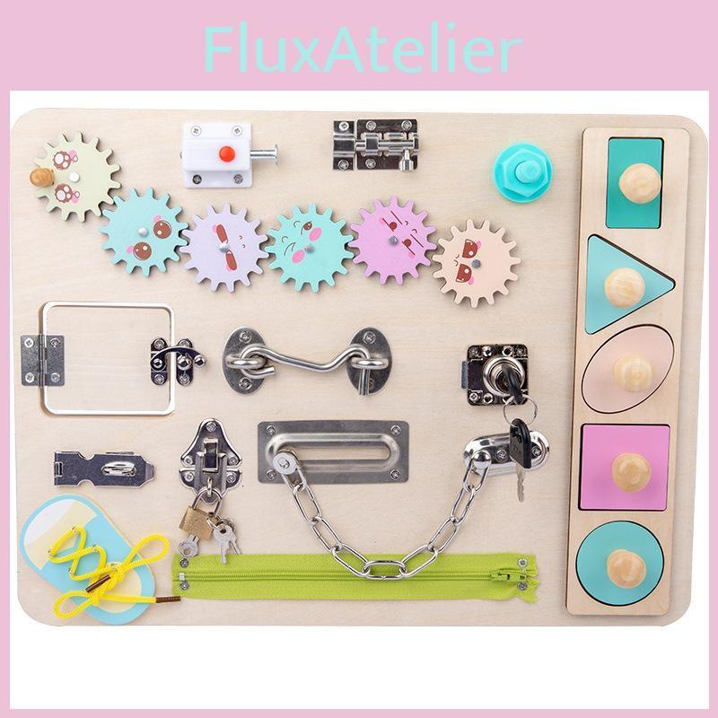 Picking Wooden Lock Busy Board Learning Toy For Toddlers Educational Play Gift