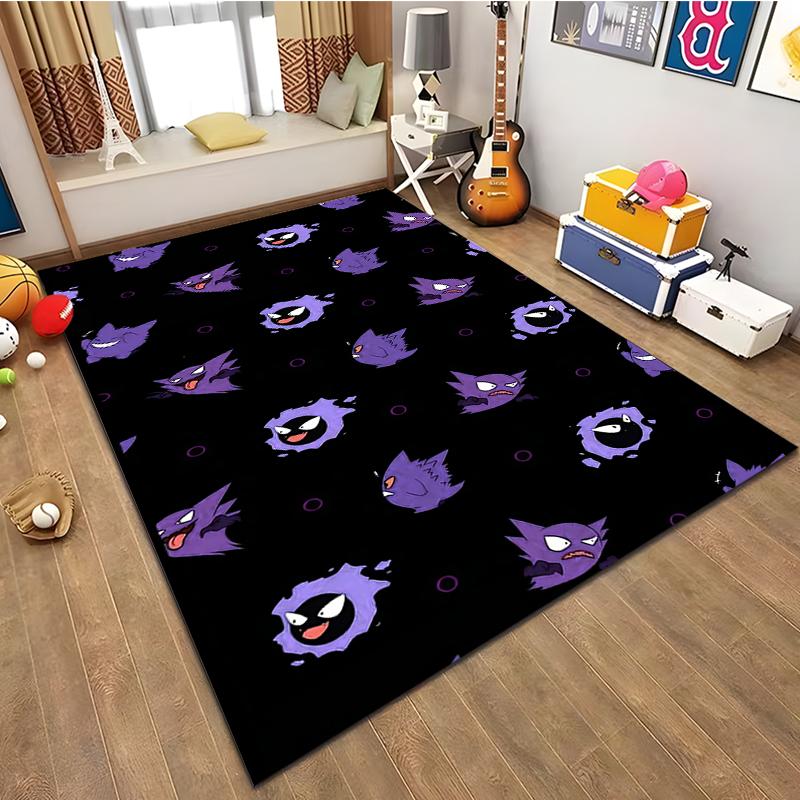 1PC Japanese Anime Pokemen Gengar Area Rug,Carpet for Home Living Room Bedroom Sofa Doormat Kitchen Decor,Non-slip Floor Mat