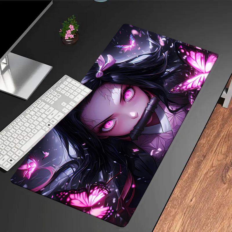 Butterfly Nezuko Fantasy Mouse Pad, Rubber Base, Mouse Pad for Gamers and Office Use, Gaming Desk , Easy To Clean Mat Christmas fan gifts