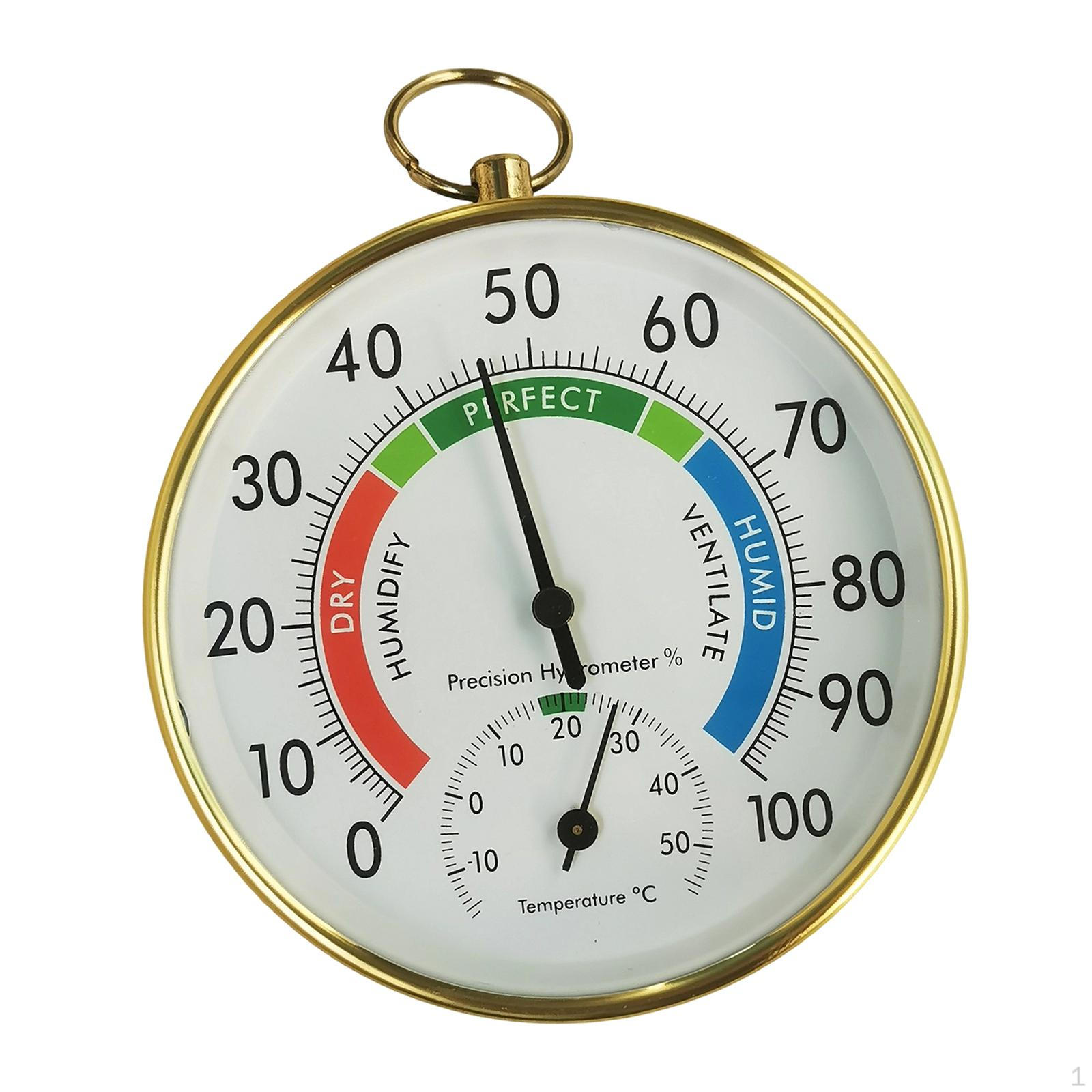 Thermometer Hygrometer Wall Mounted, Display Mechanical, Dial Temperature Humidity Gauge for Indoor