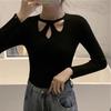 Women's Chic Hollow-Out Slim Fit Long Sleeve Knit Sweater - Autumn/Winter Collection