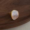 Natural Texture Fritillary Round Index Finger Ring Shell Light Luxury Ring Niche Design High Fashion Personality Versatile