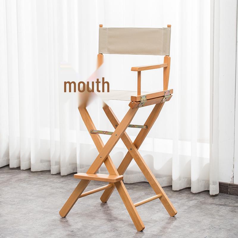 Skládací režisérské křeslo z masivního dřeva s plátěnou opěrkou - Barová stolička, Venkovní, Na líčení nebo Rybářské křeslo