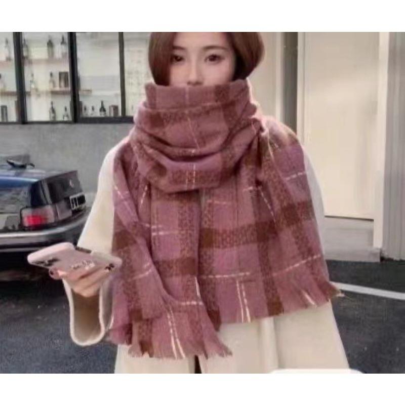 New Korean Version of Men's and Women's Meteor Shower Plaid Scarf Men's Fashion Autumn and Winter Versatile Plaid Thickened Scarf for Women