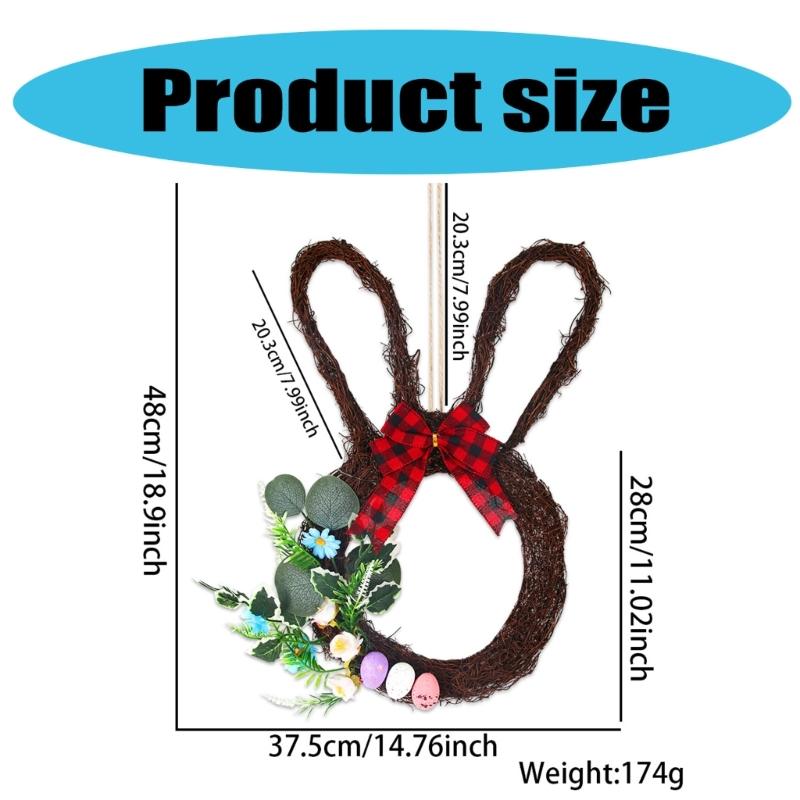 Handmade Easters Door Wreath with Rabbit and Bright Detail Display Garlands Perfect for Holiday Homes Decors